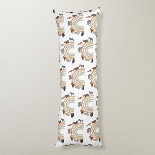 Rainbow Oerwoud Animals Pattern Lichaamskussen (Achterkant (Verticaal))