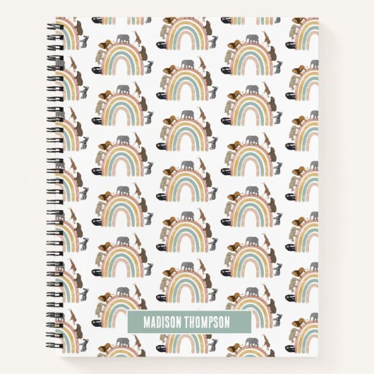 Rainbow Oerwoud Animals Pattern Notitieboek (Voorkant)