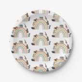 Rainbow Oerwoud Animals Pattern Papieren Bordje (Voorkant)