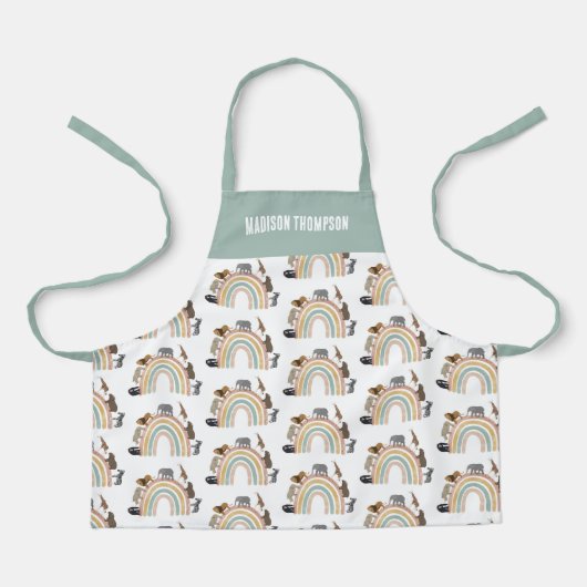 Rainbow Oerwoud Animals Pattern Schort (Voorkant)