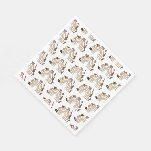 Rainbow Oerwoud Animals Pattern Servet (Hoek)