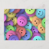 Rainbow of Colorful Happy Faces Briefkaart (Voorkant)