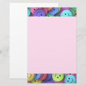 Rainbow of Colorful Happy Faces Briefpapier (Voorkant / Achterkant)