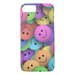 Rainbow of Colorful Happy Faces iPhone 8/7 Hoesje