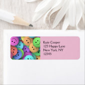 Rainbow of Colorful Happy Faces Etiket (Insitu)