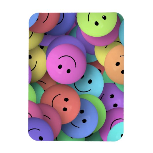 Rainbow of Colorful Happy Faces Magneet (Verticaal)