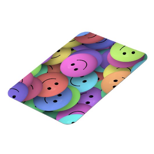 Rainbow of Colorful Happy Faces Magneet (Linkerzijde)