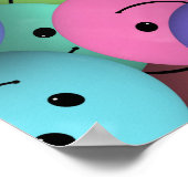 Rainbow of Colorful Happy Faces Poster (Hoek)