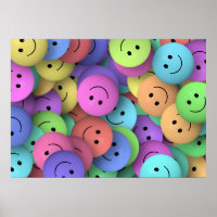 Rainbow of Colorful Happy Faces