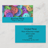 Rainbow of Colorful Happy Faces Visitekaartje (Voorkant / Achterkant)