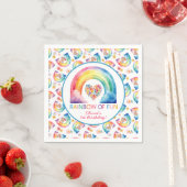 Rainbow of Fun Floral Heart Verjaardag servetten (Insitu)