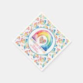 Rainbow of Fun Floral Heart Verjaardag servetten (Hoek)