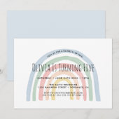 Rainbow of Fun Rainbow 5e verjaardag Kaart (Voorkant / Achterkant)