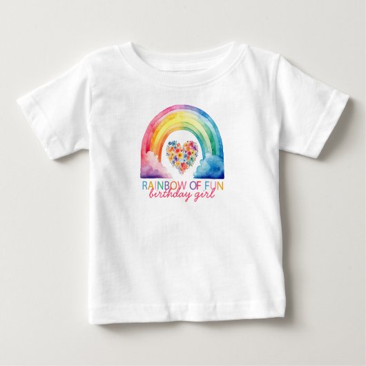 Rainbow of Fun Verjaardag Meisje Baby T-Shirt (Voorkant)