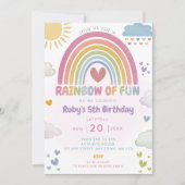 Rainbow of Fun Verjaardagsfeest Nodig Heldere Kleu Kaart (Voorkant)