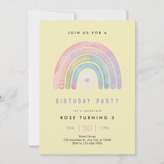 Rainbow of Fun verjaardagsfeestje Kaart (Voorkant)