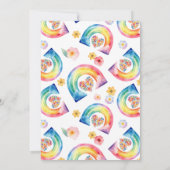 Rainbow of Fun Waterverf Meisje Verjaardag Uitnodi Kaart (Achterkant)