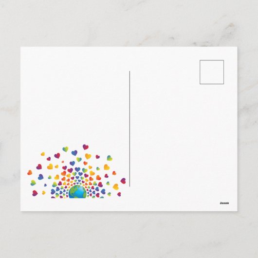 Rainbow of Hearts Design Feestdagenkaart (Achterkant)