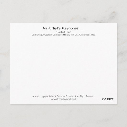 Rainbow of Hearts en Hope Celebration Briefkaart (Achterkant)