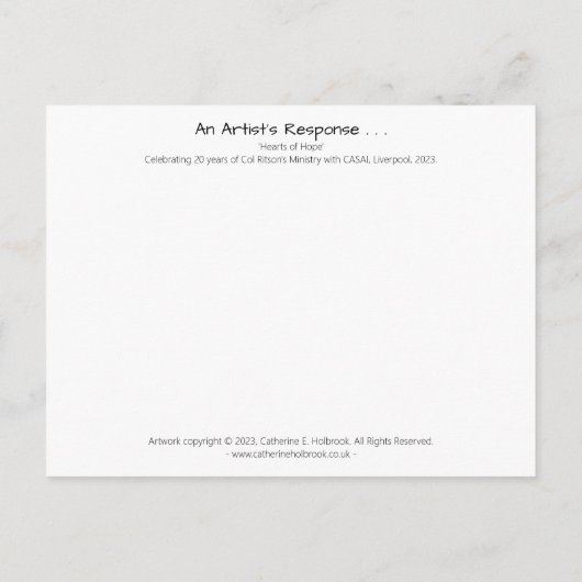 Rainbow of Hearts en Hope Celebration Briefkaart (Achterkant)