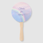 Rainbow of hope - pastel, hand fan handwaaier (Achterkant)
