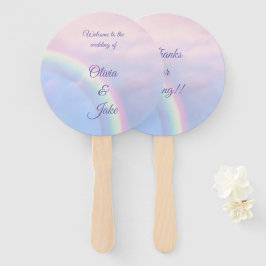 Rainbow of hope - pastel, hand fan handwaaier
