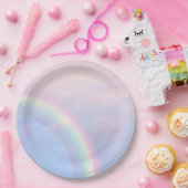 Rainbow of hope - pastel, papieren bordje (Feest)