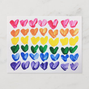 Rainbow of Love - Leuke kleurrijke handgeschilderd Briefkaart