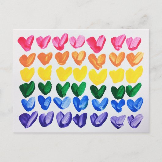 Rainbow of Love - Leuke kleurrijke handgeschilderd Briefkaart (Voorkant)