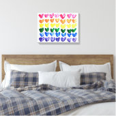 Rainbow of Love - Leuke kleurrijke handgeschilderd Canvas Afdruk (Insitu (Slaapkamer))
