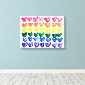 Rainbow of Love - Leuke kleurrijke handgeschilderd Canvas Afdruk (Insitu (Houten vloer))