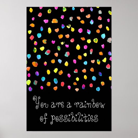 Rainbow of potential polka dot life quote poster (Voorkant)