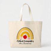 Rainbow of School Supplies Naam van de schooladvis Grote Tote Bag (Voorkant)