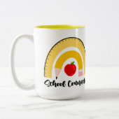 Rainbow of School Supplies Naam van de schooladvis Tweekleurige Koffiemok (Links)