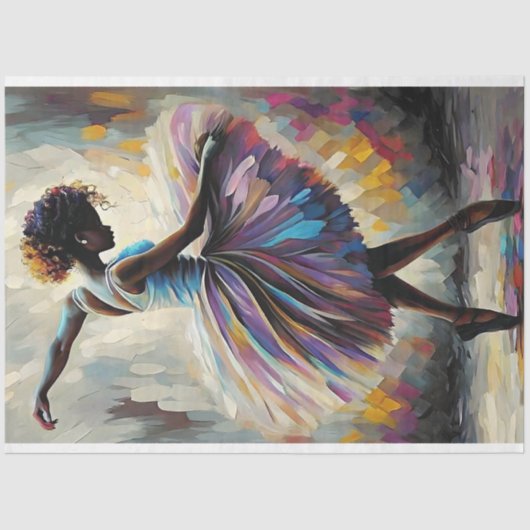 Rainbow Oil Ballerina Art Decoupage Tissuepapier (Voorkant)