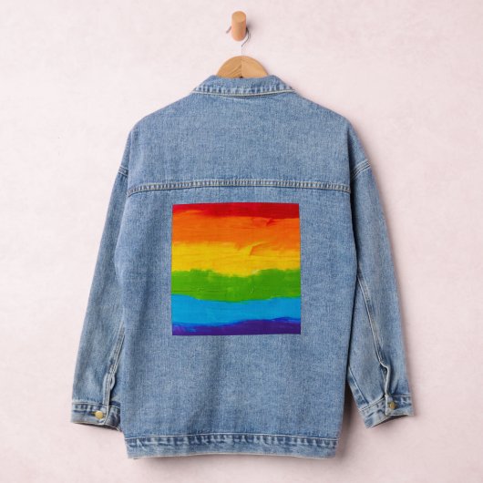 Rainbow Oil Paint LGBT Pride Denim Jacket – LGBTQ+ (Hangar)
