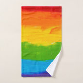 Rainbow Oil Paint Pride Badhanddoek Set – LGBTQ+ Bad Handdoek (Handdoek)