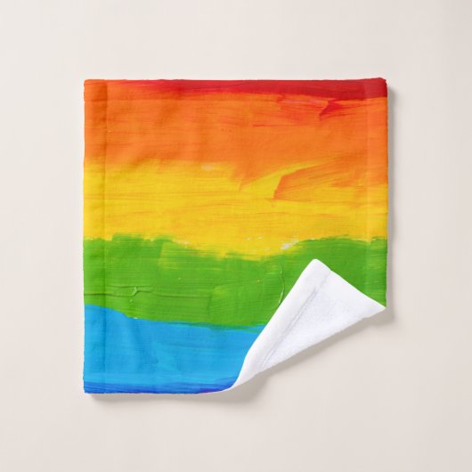 Rainbow Oil Paint Pride Badhanddoek Set – LGBTQ+ Bad Handdoek (Wasdoekje)