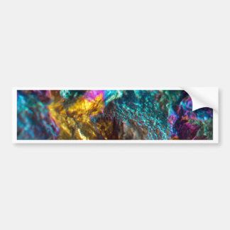 Rainbow Oil Slick Crystal Rock Bumpersticker