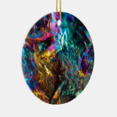 Rainbow Oil Slick Crystal Rock Keramisch Ornament (Rechts)