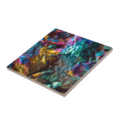 Rainbow Oil Slick Crystal Rock Tegeltje (Zijkant)