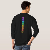 *~* Rainbow Om Chakra Symbols Waterverf Black T-shirt (Achterkant volledig)