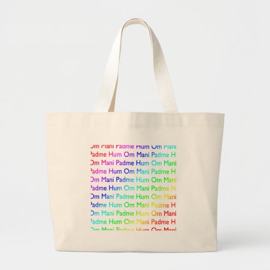 Rainbow Om Mani Padme Hum Grote Tote Bag (Voorkant)