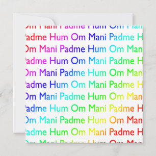 Rainbow Om Mani Padme Hum Invitation Kaart