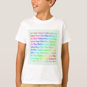 Rainbow Om Mani Padme Hum (op Baby Blue) T-shirt