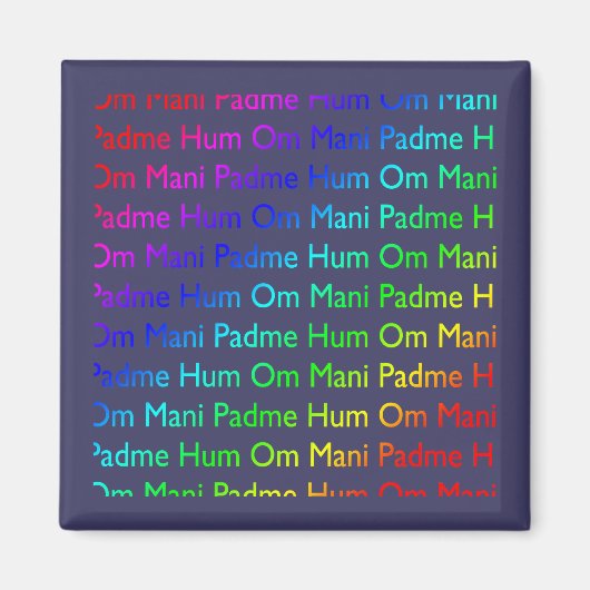 Rainbow Om Mani Padme Hum op Paars Magneet (Voorkant)