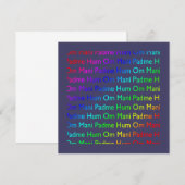 Rainbow Om Mani Padme Hum op Paarse uitnodiging (Voorkant / Achterkant)