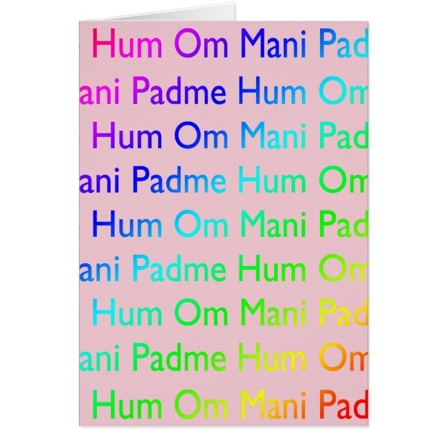 Rainbow Om Mani Padme Hum (op roze) (Voorkant)