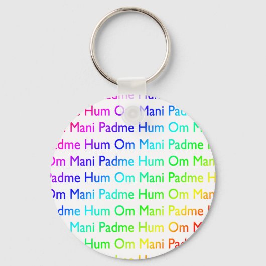 Rainbow Om Mani Padme Hum Sleutelhanger (Voorkant)