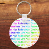 Rainbow Om Mani Padme Hum Sleutelhanger (Voorkant)